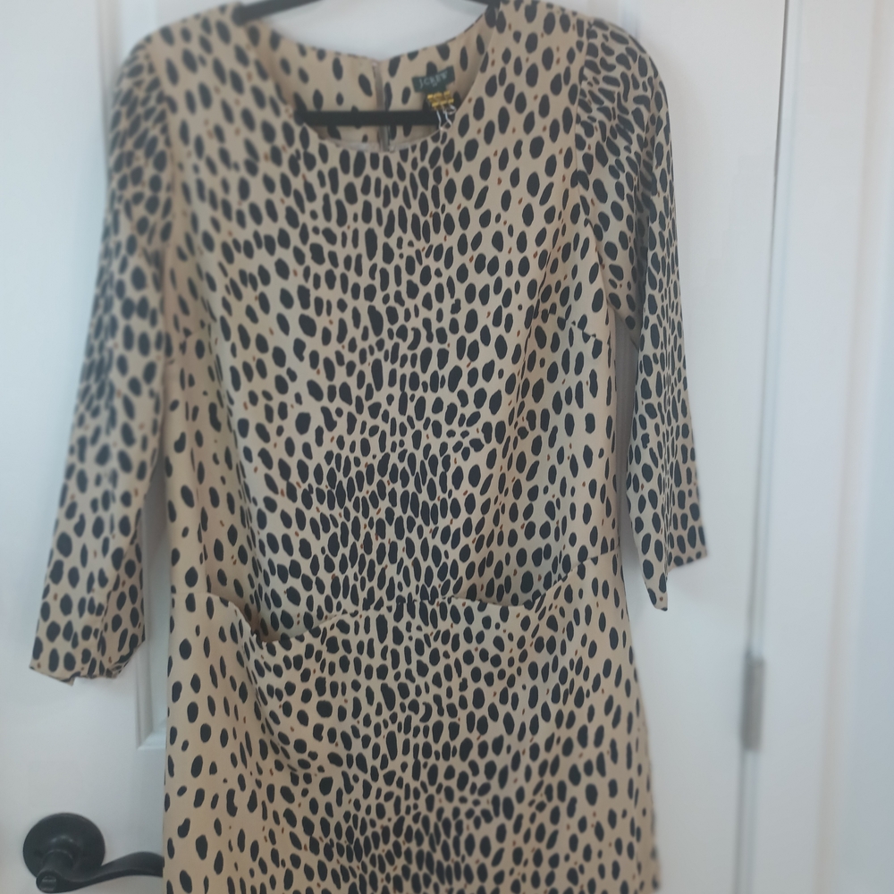 J. Crew Black and Tan Long Sleeve Dress